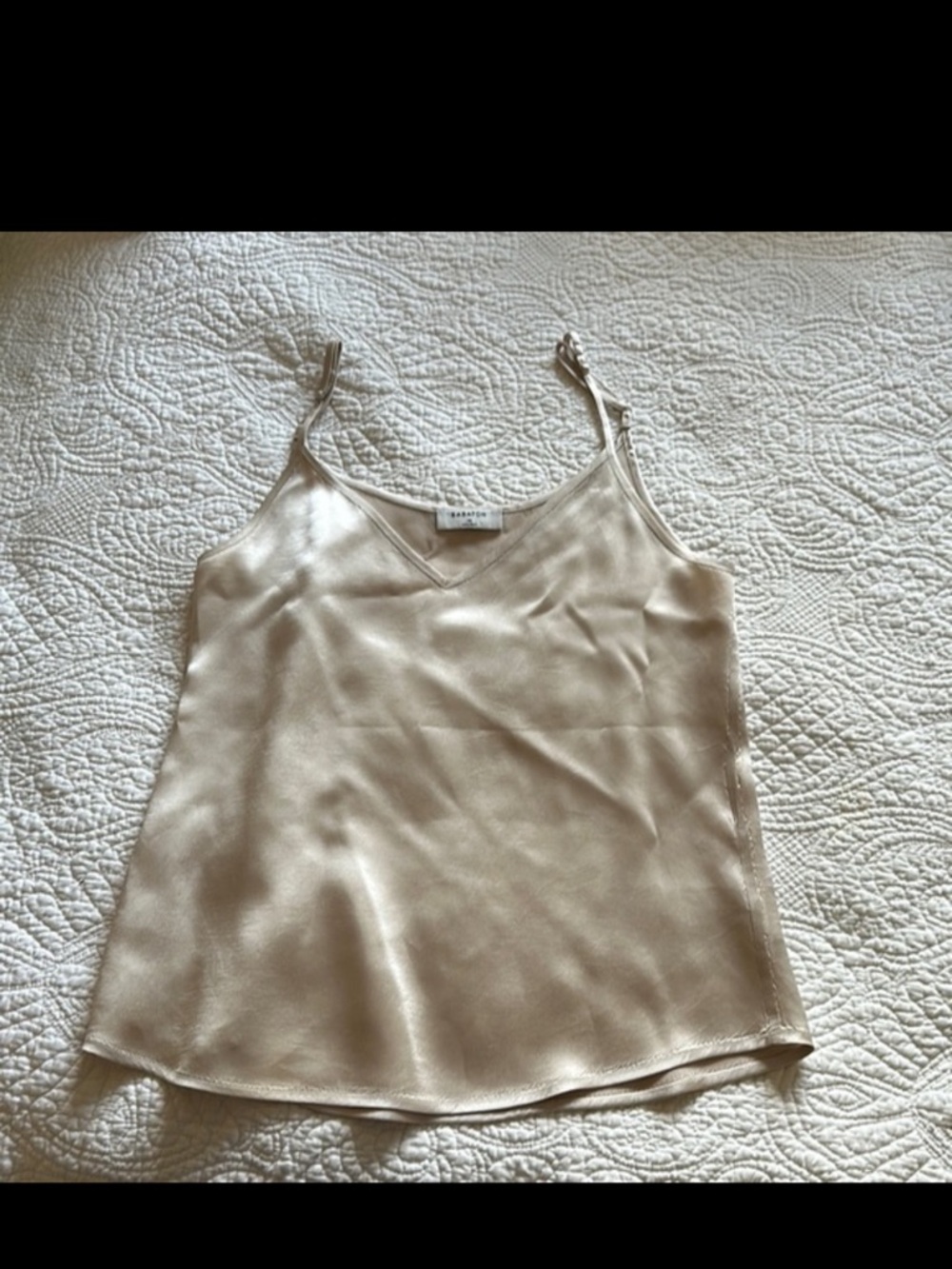 Babaton Champagne Satin V-Neck Cami